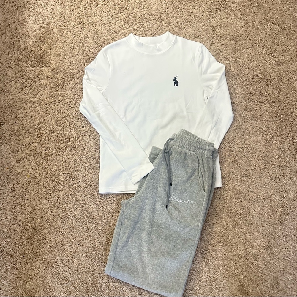 Top Soft Fleece Thermal Long Sleeve Top | White Warm Undershirt